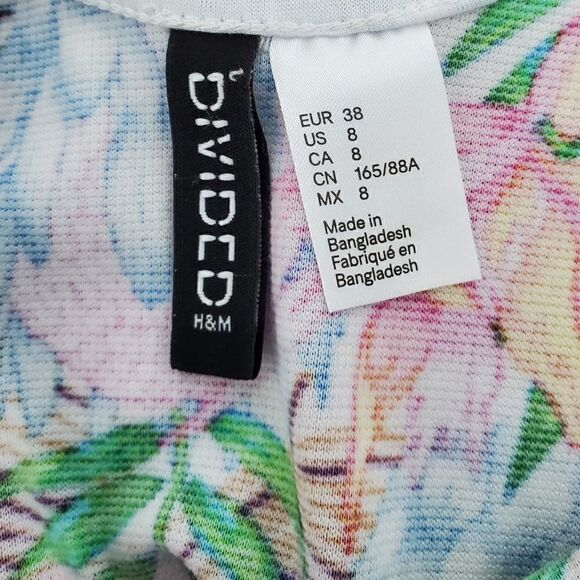 DIVIDED BY H&M WOMEN'S FLORAL SKATER DRESS SIZE 8 - Picture 4 of 6